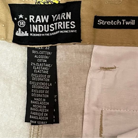 RAW YARN INDUSTRIES KHAKI SHORTS WITH CACTUS PRINT | NEW WITH TAGS | SZ 32 - Picture 2 of 4